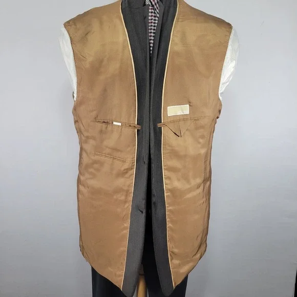 Michael Kors Men's Sport‎ Coat Blazer Two Button Olive Brown Striped Wool Sz 48L